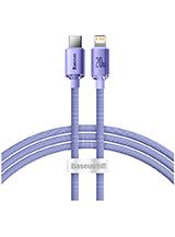 Baseus - Krystalstrålende USB-C til Lightning-kabel, 20W, PD, 1,2m (lilla)