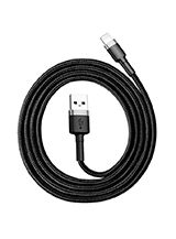 Baseus - Cafule USB Lightning-kabel 2,4A 1m - Grå+Sort