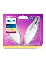 E14 - Philips LED Kerte Pære - Mat - 4W - 250lm 2-pak