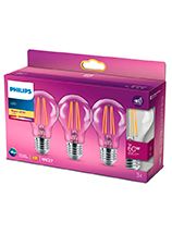 E27 - Philips LED Pære 7W - 806lm  3-pak