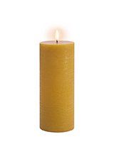SOMMERUDSALG - Uyuni - LED Bloklys - Curry Yellow - Rustic - 7,8x20,3 cm