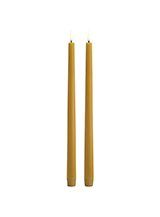 SOMMERUDSALG - Uyuni - LED Kronelys - Slim - Curry Yellow - Smooth - 2-pak - 2,3x32 cm