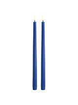 Uyuni - LED Kronelys - Slim - Royal Blue - Smooth - 2-pak - 2,3x32 cm
