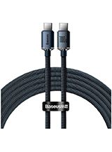 Baseus - Krystalstrålende USB-C til USB-C kabel, 100W, 1.2m (sort)