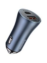 Baseus - Biloplader Pro - Grå, USB + USB-C, QC4.0+, PD, SCP, 40W - CCJD-0G