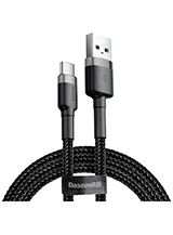 Baseus - Cafule USB-C-kabel 2A 3m - Sort+Grå