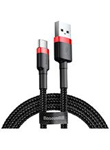 Baseus - Cafule USB-C-kabel 2A 3m - Sort+Rød