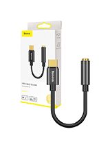 Baseus - USB-C + mini jack 3,5mm Audio Adapter - Sort