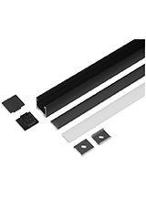 Aluminiumsprofil - Model L - 20mm LED strip - Sort