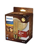 E27 - Philips Flame LED Globepære - 5.5W - 470lm - 2200K - Amber