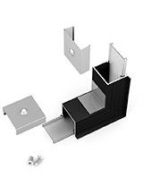 Vinkel til LED Profil LINEA-IN20 - 270° - Sort - Stående